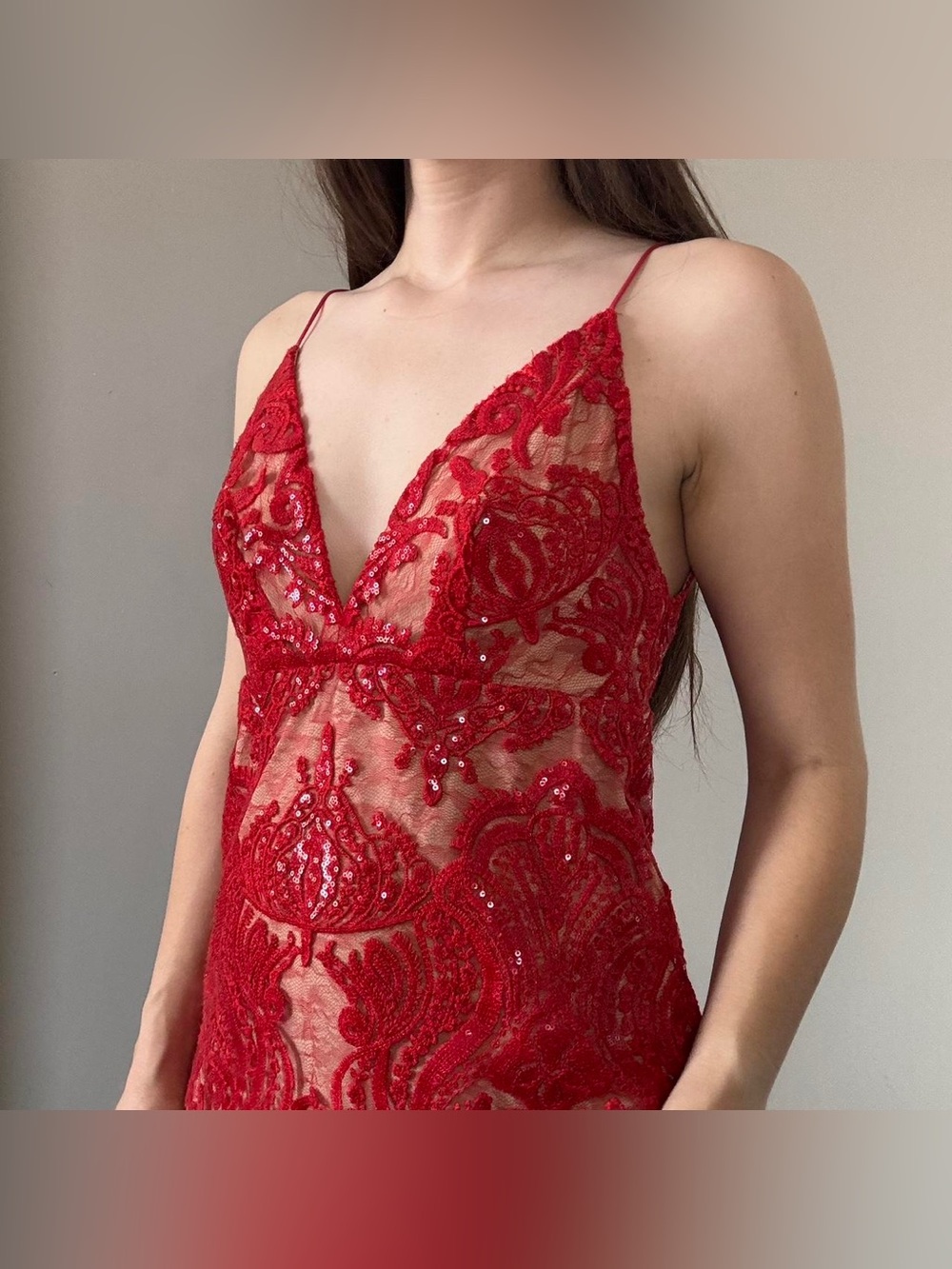 Free People Night Shimmer Mini Dress Size 10 Red NWT Statement Party Dress